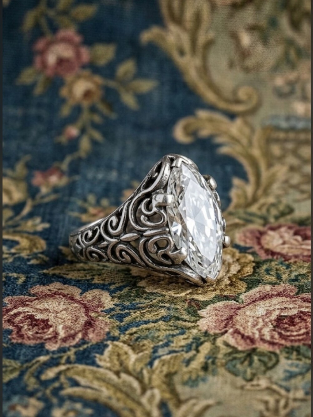 KABANA 925 Vintage Sterling Silver Filigree Ring Sz 6